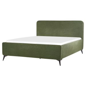 Cama bouclé valognes 160 x 200 cm verde escuro