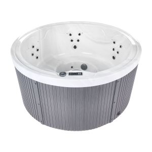 Banheira de hidromassagem com LED para exterior marfil cinzento escuro