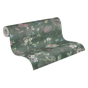 A.s. Création papel de parede flores verde,brancoecor-de-rosa
