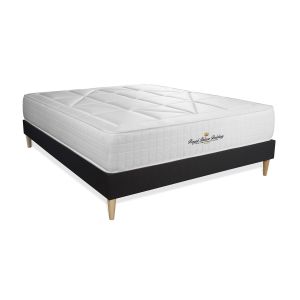 Conjunto de estrado preto + colchão royal palace bedding windsor (200x200 c