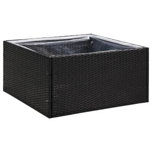 vidaXL jardinera ratán sintético negra 80x80x40 cm
