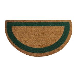 Tapete entrada| 100% fibra de coco/borracha| crescente verde| 30x55cm