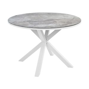 Mesa de refeição de jardim maletto 120 cm 120 cm vidro cinzento escuro