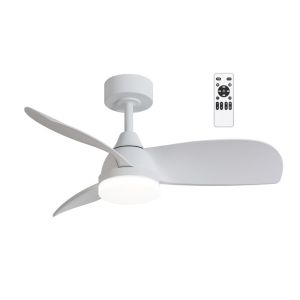Ventoinha de teto com luz LED 18w borse pequeno branco 3 cct dim ø92cm
