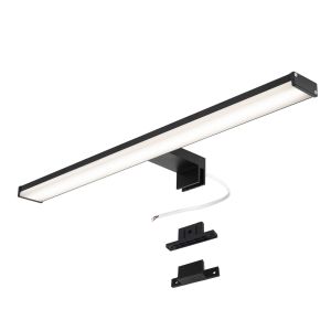 LED 12w 50cm ip44 parede, slim, alumínio negro, branco neutro