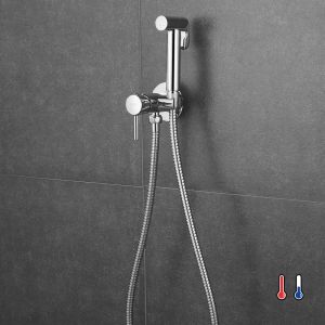 Kibath torneira de wc intimate hygiene 2 águas cromado brilhante em latão