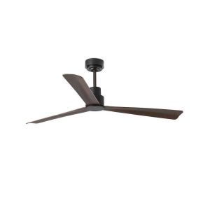 Ventilador de teto com comando 3 pás em madeira aço preto-marrom