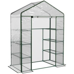 Estufa de jardim 143x73x195 cm aço e PVC color verde Outsunny