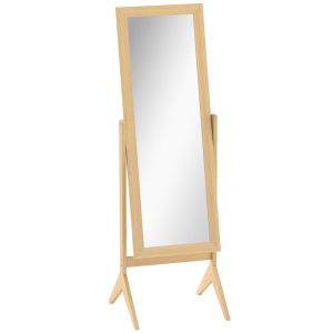 Espelho de pé 47x46x148 cm mdf e espelho de vidro color marrón Homcom