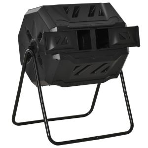 Compostor 71x64x92 cm aço e pp Outsunny