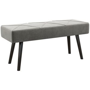 Banco de pé de cama 100x36x45 cm aço, espuma e poliéster color gris Homcom