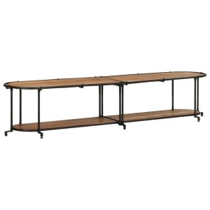 Móvel de tv - helloshop26 - 200x42x40 cm - acácia maciça - estrutura em fer