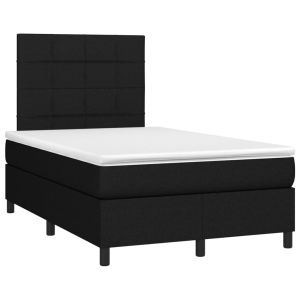 vidaXL cama box spring con colchón tela negro 120x190 cm