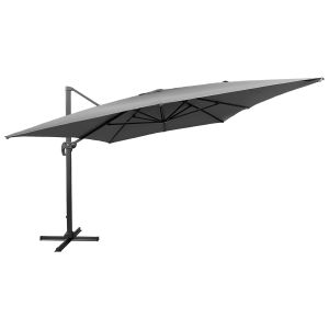 Guarda-chuva molokai rectangular de 3x4m cinzento + tampa