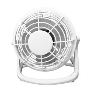 Mini ventilador de mesa branco 5v 2,5w usb 14,5x14,5x10cm ajustável