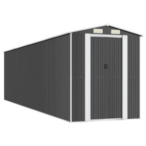 Abrigo de jardim 192x772x223 cm aço galvanizado antracite