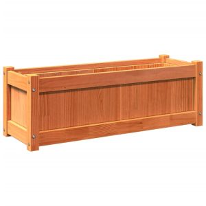Vaso/floreira de jardim 90x31x31 cm pinho maciço castanho cera