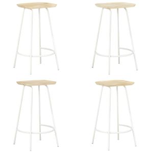 vidaXL taburetes de cocina 4 unidades madera maciza de mango