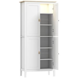 Armário de cozinha 80x40x176,5 cm mdf color blanco Homcom, casa - cozinha