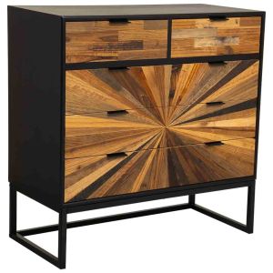 Aparador de madeira recuperada marrom 80x39.5x81h cm