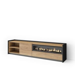 Móvel de tv, 207x37x50cm, lareira eléctrica, LED rf4888