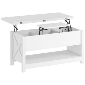 Mesa centro elevatória 100x90x64 cm color blanco Homcom, casa - mesas