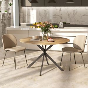 Mesa de jantar redonda para 4 pessoas carvalho 120cm