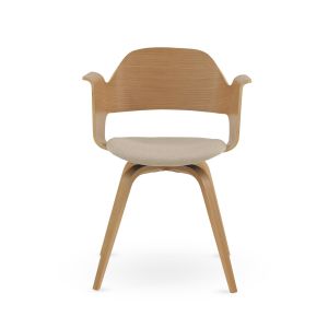 Conjunto de 4 poltronas em madeira compensada de carvalho com a, 60x51x80cm