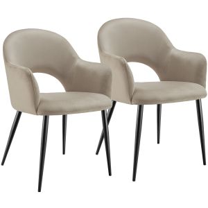 2 cadeiras de sala de jantar terciopelo 57 x 61,5 x 87,5 cm cinzento topo