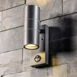 Cgc lighting aplique de parede externo cinza com sensor de movimento