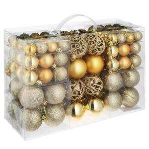 Conjunto de 100 bolas de natal douradas