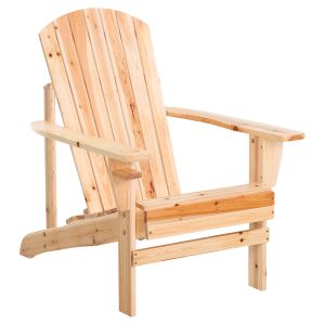 Cadeira adirondack de jardim madeira de abeto cor de madeira natural
