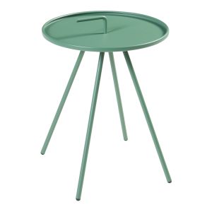 Mesa de terraço fosen redonda com pega em aço - verde [en.casa]