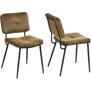 Meubles cosy - cadeiras - microfibra castanha - 55x46x81 cm
