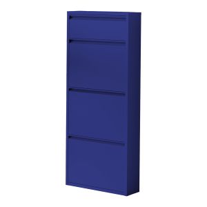 Sapateira sokndal com 3+1 portas 118x50x15 cm metal - azul escuro [en.casa]