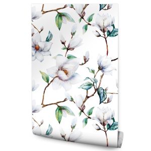 Papel de parede para quarto flowers magnolia twigs decoração moderna