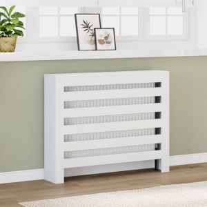 Cobertura de radiador 104x20x82 cm derivados de madeira branco 231598