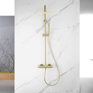 Conjunto duche misturador sky bath ouro escovado série diamond