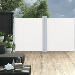 Toldo lateral retrátil duplo para pátio 170x600 cm creme egw773501