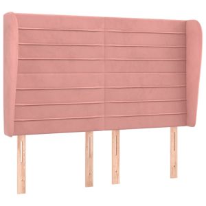 vidaXL cabecero con orejas de terciopelo rosa 147x23x118/128 cm