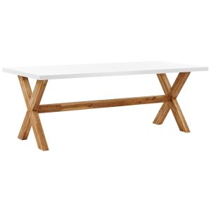 Mesa de refeição de jardim olbia 200 cm 100 cm betão branco