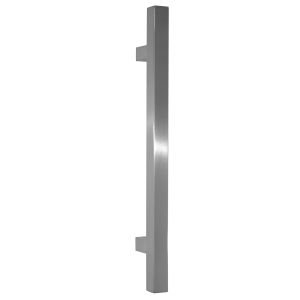 Puxador da porta quadrado 25x25, eixos 350, l=500, inox 304 polido