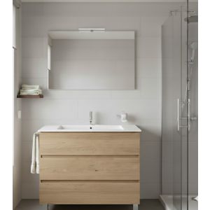 Móvel de banho balder, lavatório e espelho estepa 100x45 cm