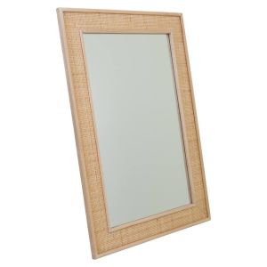 Espelho em mdf e grelha, castanho, 70x2,5x100 cm
