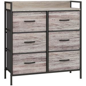 Cómoda 79x29x85 cm tecido não tecido, mdf color gris Homcom