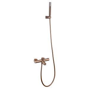 Conjunto termostático banho-duche ouro rosa em latão e zamac