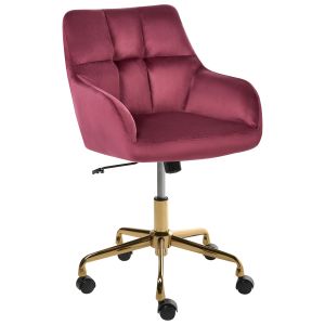 Cadeira home office palmdale veludo bordeaux