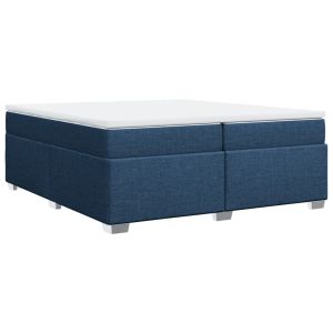 vidaXL cama box spring con colchón tela azul 200x200 cm