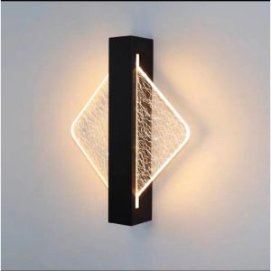 Luminária de parede interior acrílico 8 w prateado