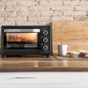 Cecotec mini-forno elétrico multifunções, 23 litros de capacidade e porta c